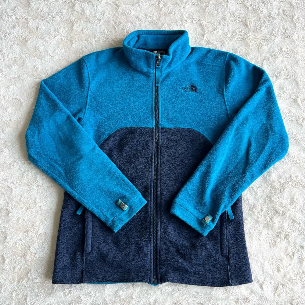 The North Face Jacket Coat Boys Large Blue Fleece Outdoor Full Zip Gorpcore TNF